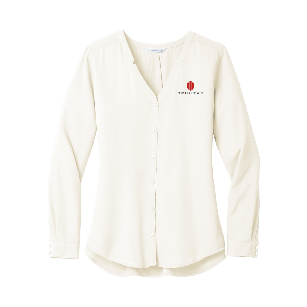 Port Authority Ladies Long Sleeve Button-Front Blouse