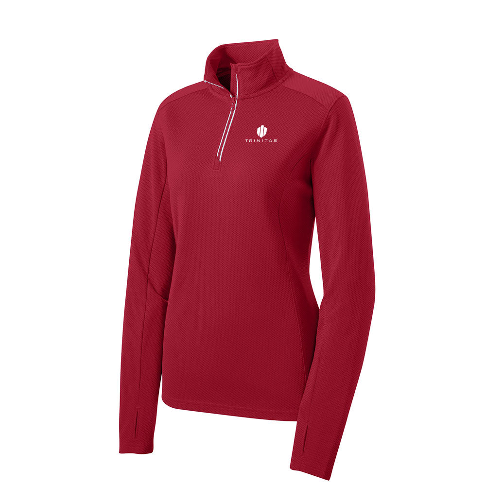 Sport-Tek Ladies Sport-Wick Textured 1/4-Zip Pullover