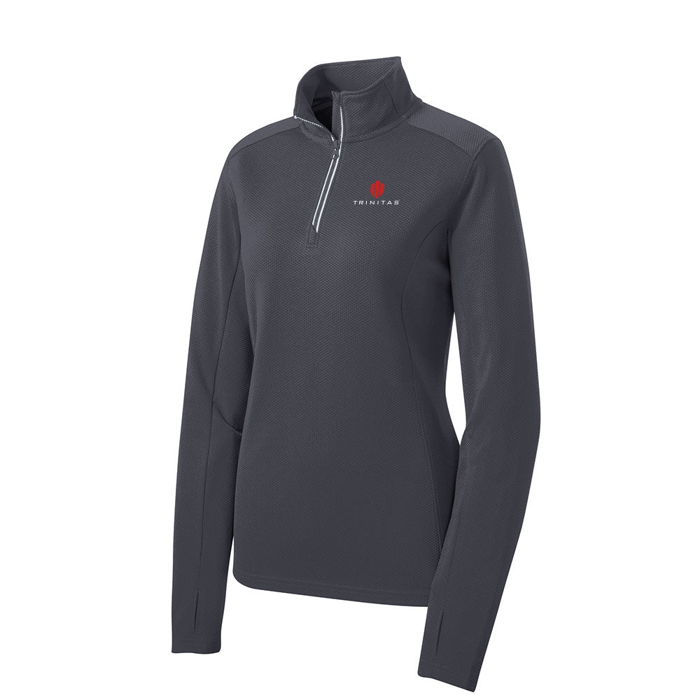 Sport-Tek Ladies Sport-Wick Textured 1/4-Zip Pullover