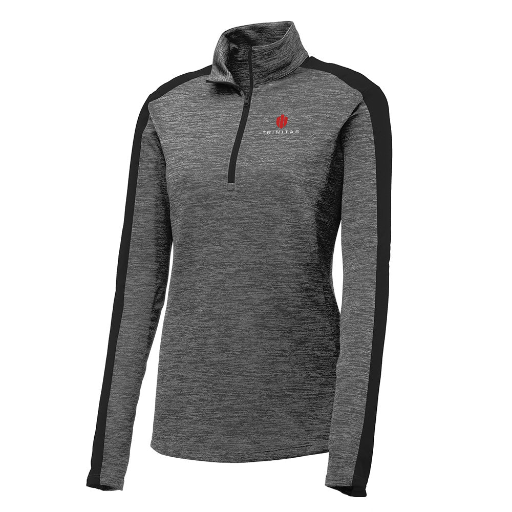 Sport-Tek Ladies PosiCharge Electric Heather Colorblock 1/4-Zip Pullover