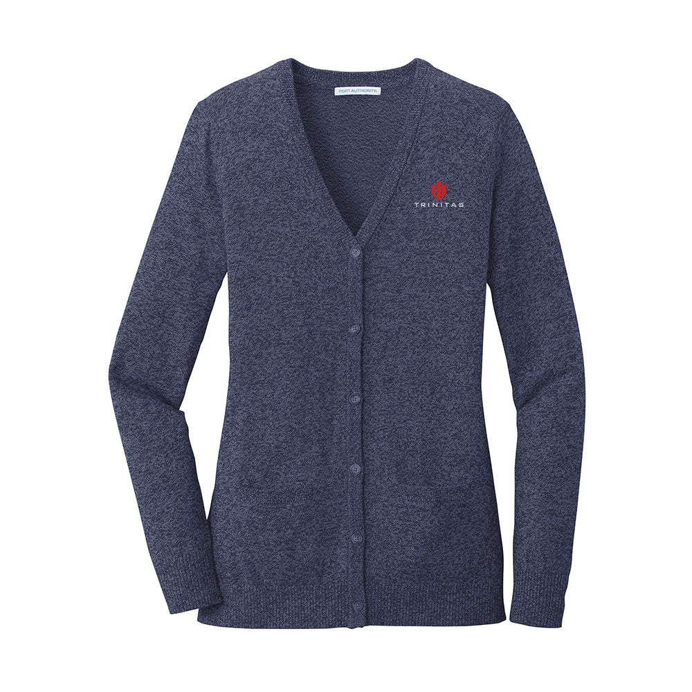 Port Authority Ladies Marled Cardigan Sweater