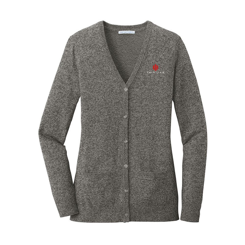 Port Authority Ladies Marled Cardigan Sweater
