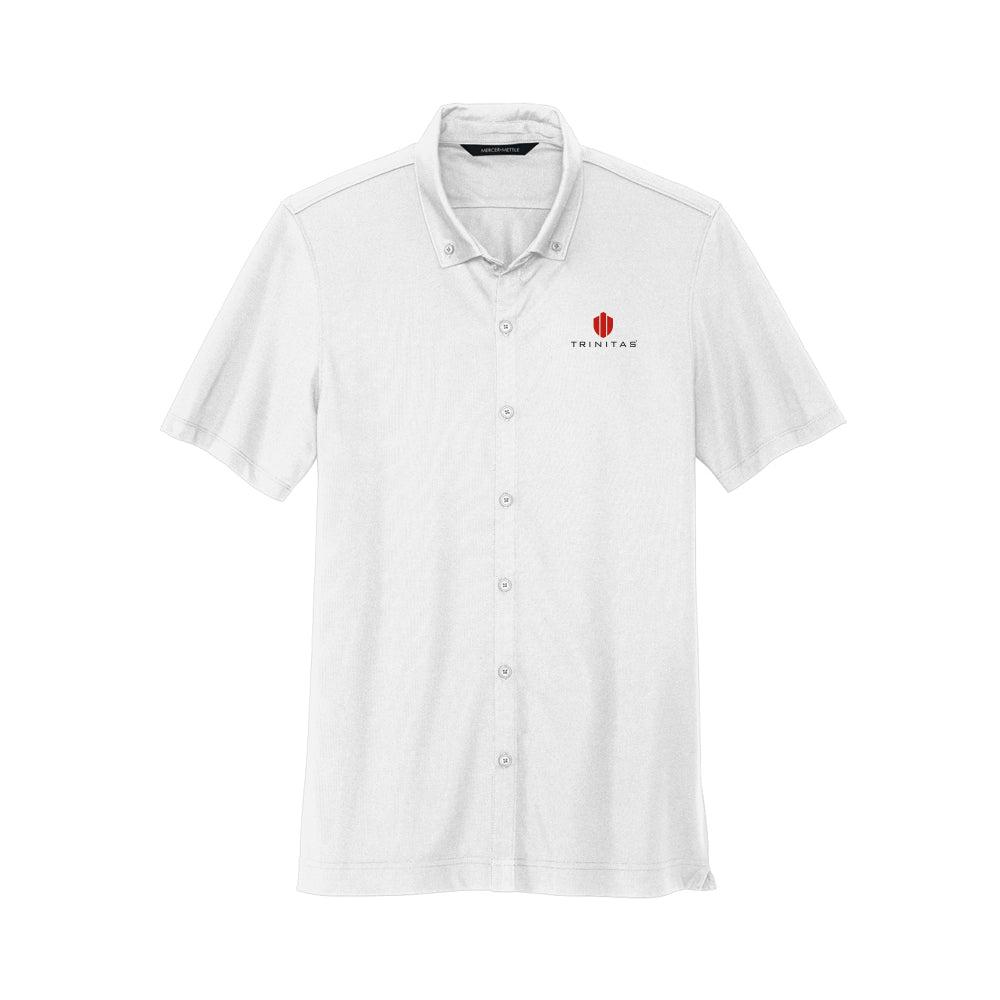 MERCER+METTLE Stretch Pique Full-Button Polo