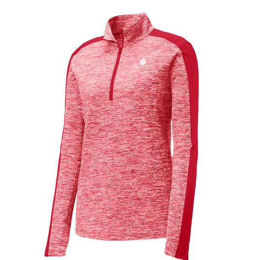 Sport-Tek Ladies PosiCharge Electric Heather Colorblock 1/4-Zip Pullover